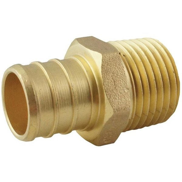 Apollo Valves Pipe Adapter, 34 x 12 in, PEX x MPT, Brass, 200 psi Pressure APXMA1234